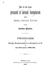 Cover of: De vi et usu precandi et iurandi formularum apud decem oratores Atticos by 