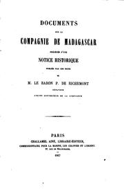 Documents sur la Compagnie de Madagascar