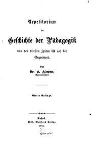 Repetitorium der Geschichte der Pädagogik von Denältesten Zeiten bis auf die Gegenwart by Clemens Kloepper