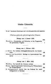 Cover of: Sitzungsberichte der philosophisch-philologischen und historischen Classe der K.b. Akademie der ... by 