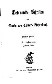 Cover of: Erzählungen von Marie von Ebner-eschenbach...