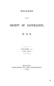 Records of the American Society of Naturalists