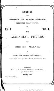 Studies from the Institute for Medical Research (Kuala Lumpur, Malaysia). v. 1, 1901 by No name