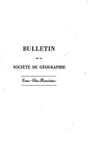 Cover of: Bulletin de la Société de géographie