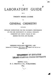 Cover of: A Laboratory Guide for a Twenty Weeks Course in General Chemistry, Containing Detailed ...