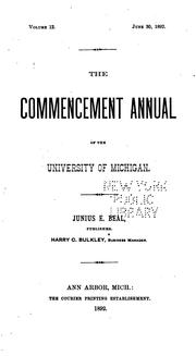 Cover of: The Commencement Annual of the University of Michigan