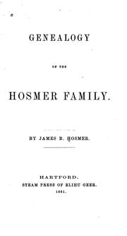 Cover of: Genealogy of the Hosmer Family