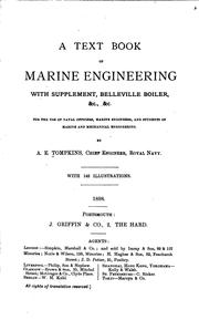Cover of: A Text-book of Marine Engineering: With Supplement, Belleville Boiler, &c ...