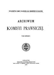 Archiwum Komisyi prawniczej by Polska Akademia Umiejętności Komisja Prawnicza