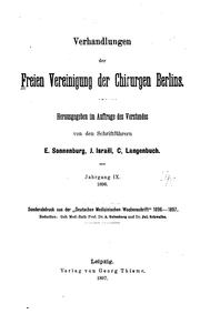Cover of: Verhandlungen der freien Vereinigung der Chirurgen Berlins