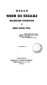 Delle cose di Sibari ricerche storiche by Domenico Marincola Pistoja