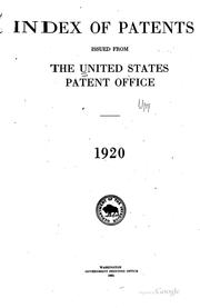 Index of Patents Issued from the United States Patent Office