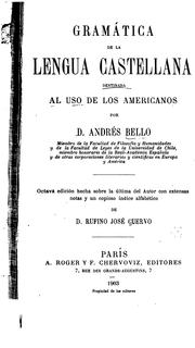 Cover of: Gramática de la Lengua Castellana...