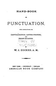 Cover of: Hand-book of Punctuation: With Instructions for Capitalization, Letter ...