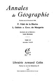 Cover of: Annales de géographie