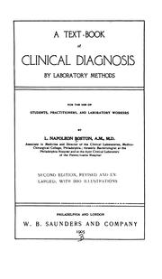 Cover of: A Text-book of clinical diagnosis by laboratory methods: For the Use of Students, Practitioners ...
