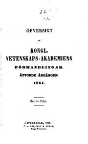 Cover of: Öfversigt af kongl. vetenskaps-akademiens forhandlingar