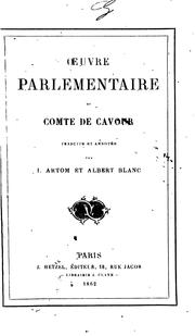 Cover of: Oeuvre parlamentaire du comte de Cavour