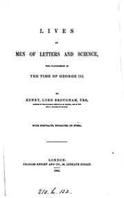 Cover of: Lives of men of letters and science who flourished in the time of George iii