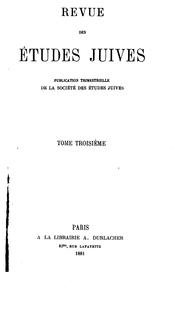 Cover of: Revue des Études juives: Publication trimestrielle de la Société des Études Juives