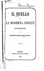 Cover of: Il duello e la moderna civilt�a