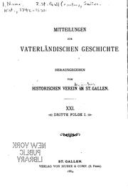 Cover of: Mitteilungen zur Vaterländischen Geschichte