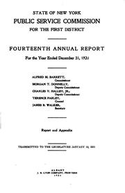 Cover of: Annual Report for the Year Ended ... by New York (State ). Public Service Commission. First District