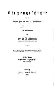 Cover of: Kirchengeschicte von der ältesten Zeit bis zum 19. Jahrhundert...