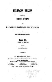 Cover of: Mélanges Russes Tirés du Bulletin historico-philologique de L'académie ... by 