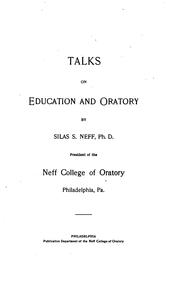 Cover of: Talks on Education and Oratory | 