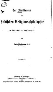 Cover of: Der Idealismus der indischen Religionsphilosophie im Zeitalter der Opfermystik