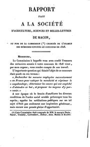 Rapport fait `a la Société d'agriculture, sciences et belles-lettres de ... by A.-A. Boullée