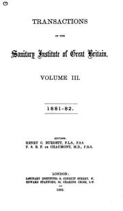 Cover of: Transactions of the Sanitary Institute of Great Britain