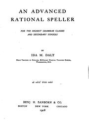 Cover of: An Advanced Rational Speller for the Highest Grammar Classes and Secondary Schools