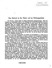 Das Beiwort in der Iliade und im Nibelungenliede by Edmund Behringer