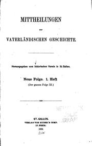 Cover of: Mitteilungen zur Vaterländischen Geschichte