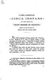 L'Opera salernitana "Circa instans" by Giulio Camus