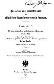 Cover of: Anstalten und einrichtungen des öffentlichen gesundheitswesens in Preussen