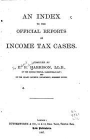 An Index to the Official Reports of Income Tax Cases by Edward Richard Harrison
