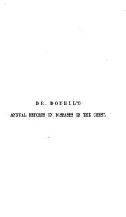 Annual reports on diseases of the chest v. 3, 1877 by No name