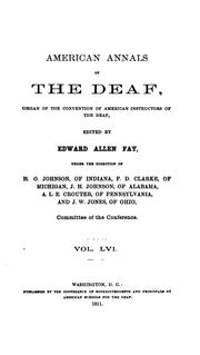 Cover of: American Annals of the Deaf