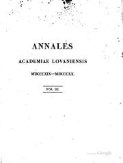 Cover of: Annales Academiae lovaniensis