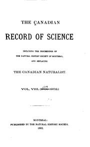 The Canadian Record of Science by Natural History Society of Montreal