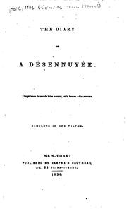 Cover of: The Diary of a Désennuyée by Catherine Gore