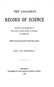 The Canadian Record of Science by Natural History Society of Montreal