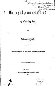 Cover of: Om myndighedsreglerne og afændring deri by 