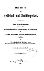 Cover of: Handbuch der Medicinal- und Sanitätspolizei: Die Veterinär-medicinal-polizei.