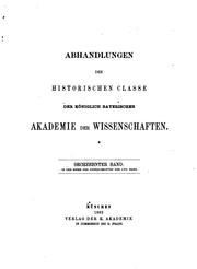 Cover of: Abhandlungen der historischen Classe der Königlich bayerischen Akademie der Wissenschaften by 