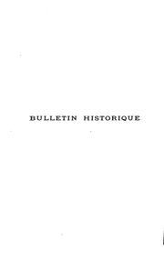 Cover of: Bulletin historique trimestriel