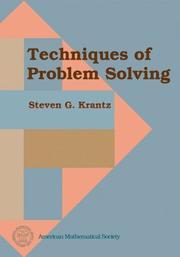 Cover of: Techniques of problem solving by Steven G. Krantz